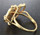 Золотое кольцо с резными полихромными турмалинами 2,39 карат Золото