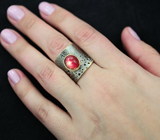 Серебряное кольцо cо звездчатым рубином Серебро 925