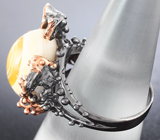 Серебряное кольцо с кальцитом и цаворитами Серебро 925