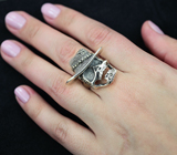 Серебряное кольцо «Стиляга» с марказитами Серебро 925