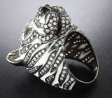 Оригинальное серебряное кольцо «Тигр» Серебро 925