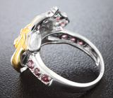 Чудесное серебряное кольцо с родолитами гранатами Серебро 925