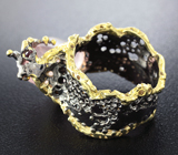 Серебряное кольцо с розовым кварцем и родолитом Серебро 925