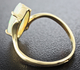 Золотое кольцо с ограненным эфиопским опалом 1,38 карат и бриллиантами Золото