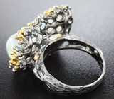 Серебряное кольцо с кристаллическими эфиопскими опалами Серебро 925