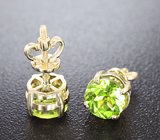 Пусеты с перидотами