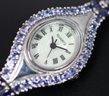 Часы с танзанитами на серебряном браслете с иолитами Серебро 925
