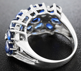 Серебряное кольцо с кианитами и марказитами Серебро 925