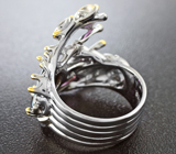 Серебряное кольцо с австралийским триплет опалом и аметистами Серебро 925