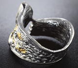 Серебряное кольцо с австралийским дублет опалом и танзанитами Серебро 925