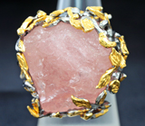 Серебряное кольцо с необработанным морганитом Серебро 925