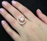Прелестное серебряное кольцо с ограненным кристаллическим опалом Серебро 925