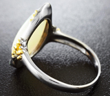 Серебряное кольцо с кристаллическим эфиопским опалом, цаворитом и сапфиром Серебро 925