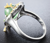 Серебряное кольцо с пренитом и цаворитами Серебро 925