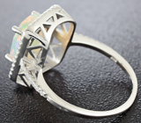 Изящное серебряное кольцо с ограненным эфиопским опалом Серебро 925