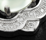 Замечательные серебряные серьги с пренитом Серебро 925