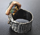 Серебряное кольцо с лабрадоритом, аметистами и цаворитом Серебро 925