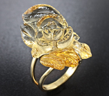 Золотое кольцо с резным цитрином 26,25 карат