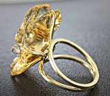 Золотое кольцо с резным цитрином 26,25 карат Золото