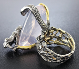 Серебряное кольцо «Змея» с лавандовым аметистом Серебро 925