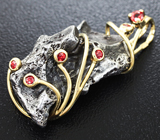 Золотой кулон с метеоритом 59,35 карат и рубинами Золото