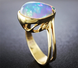 Золотое кольцо с топовым кристаллическим опалом 4,67 карат Золото
