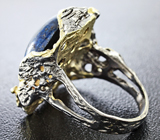 Серебряное кольцо с лазуритом и родолитом Серебро 925
