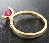 Золотое кольцо с рубином 1,07 карат и бриллиантами Золото