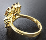 Золотое кольцо с гранатами со сменой цвета 3,71 карат Золото