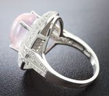 Замечательное серебряное кольцо с розовым кварцем Серебро 925