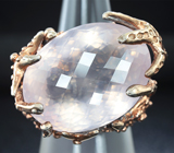 Серебряное кольцо с розовым кварцем Серебро 925