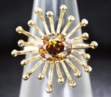 Золотое кольцо с золотистым сфеном высокой дисперсии 1,89 карат Золото