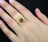 Золотое кольцо с золотистым сфеном высокой дисперсии 1,89 карат Золото