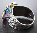 Серебряное кольцо с аметистом, топазом и цитрином Серебро 925
