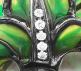 Удивительное серебряное кольцо с цветной жемчужиной Серебро 925