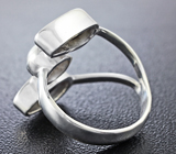 Серебряное кольцо с жемужиной и австралийскими дублет опалами Серебро 925