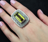 Массивное серебряное кольцо с крупным лимонным цитрином Серебро 925