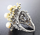 Серебряное кольцо с жемчугом Серебро 925