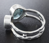 Оригинальное серебряное кольцо с голубым топазом и перидотом Серебро 925
