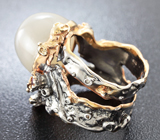 Серебряное кольцо с лунным камнем и гранатами Серебро 925