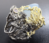 Серебряное кольцо с халцедоном и аметистом Серебро 925