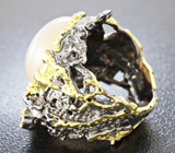 Серебряное кольцо с лунным камнем, перидотом и топазом Серебро 925