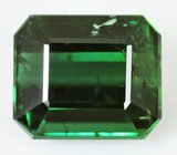 Кольцо с крупным зеленым турмалином и лейкосапфирами