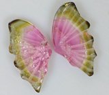 Кулон с резными турмалинами и сапфирами