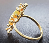 Золотое кольцо с кристаллическим эфиопским опалом 2,55 карат и бриллиантами Золото
