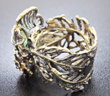 Серебряное кольцо с резными пренитами Серебро 925
