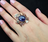 Серебряное кольцо с синим и пурпурными сапфирами Серебро 925