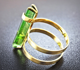 Золотое кольцо с крупным «неоновым» турмалином 7,22 карат Золото