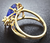 Золотое кольцо с танзанитом 4,58 карат и бриллиантами Золото