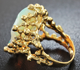 Золотое кольцо с крупным эфиопским опалом 10,22 карат и бриллиантами Золото